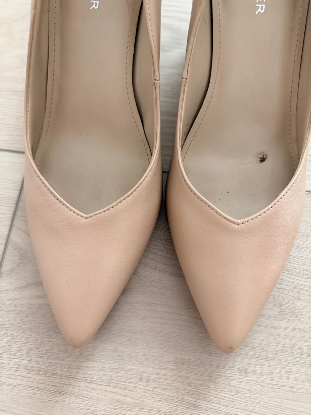 Marc Fisher Blush Nude Pointed-Toe Leather Pumps